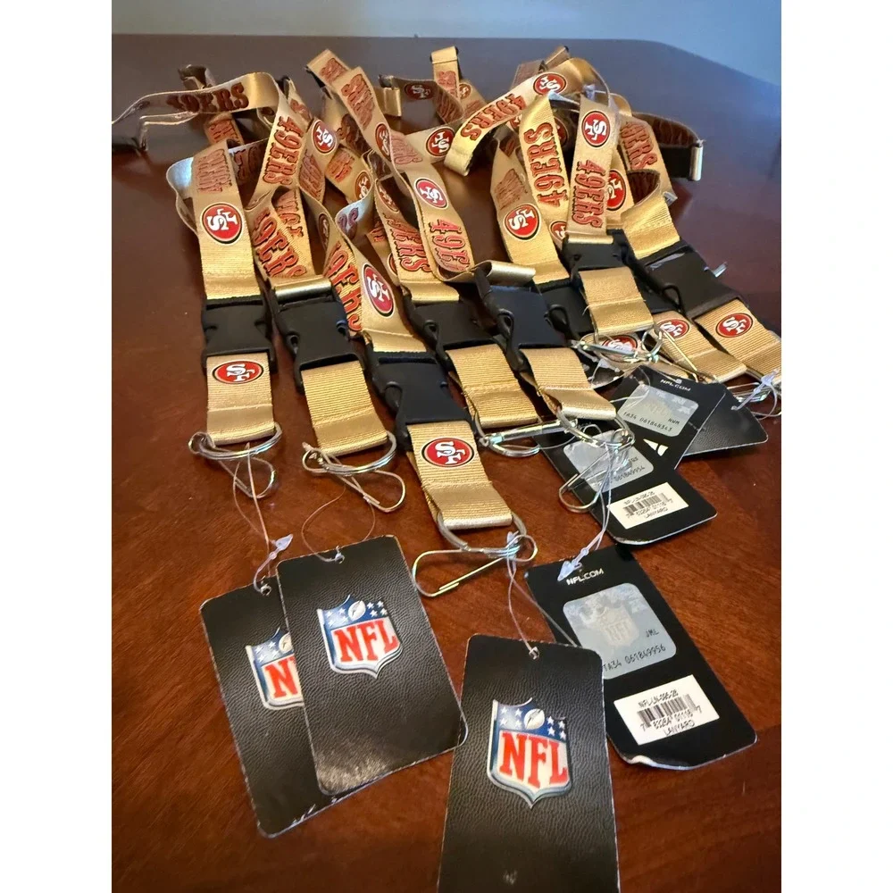 NFL San Francisco 49ers Lanyard Gold Red Official Licensed Breakaway Keychain 10